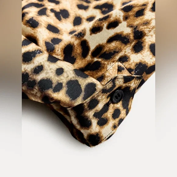 Zara ZW Collection Oversized Animal Print Boho Shirt Size XS - Picture 7 of 11